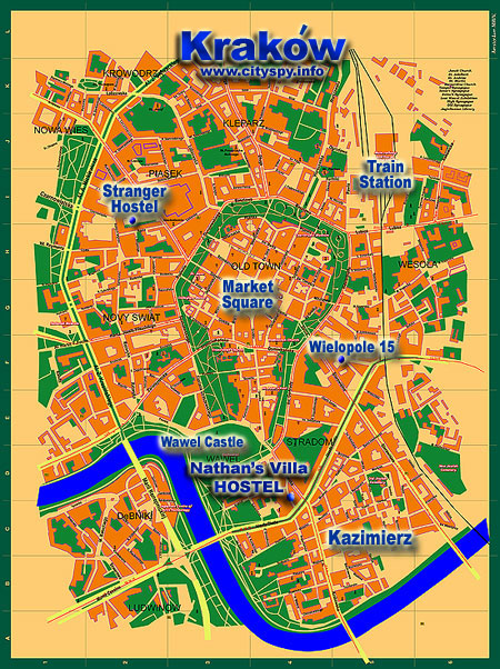 map krakow